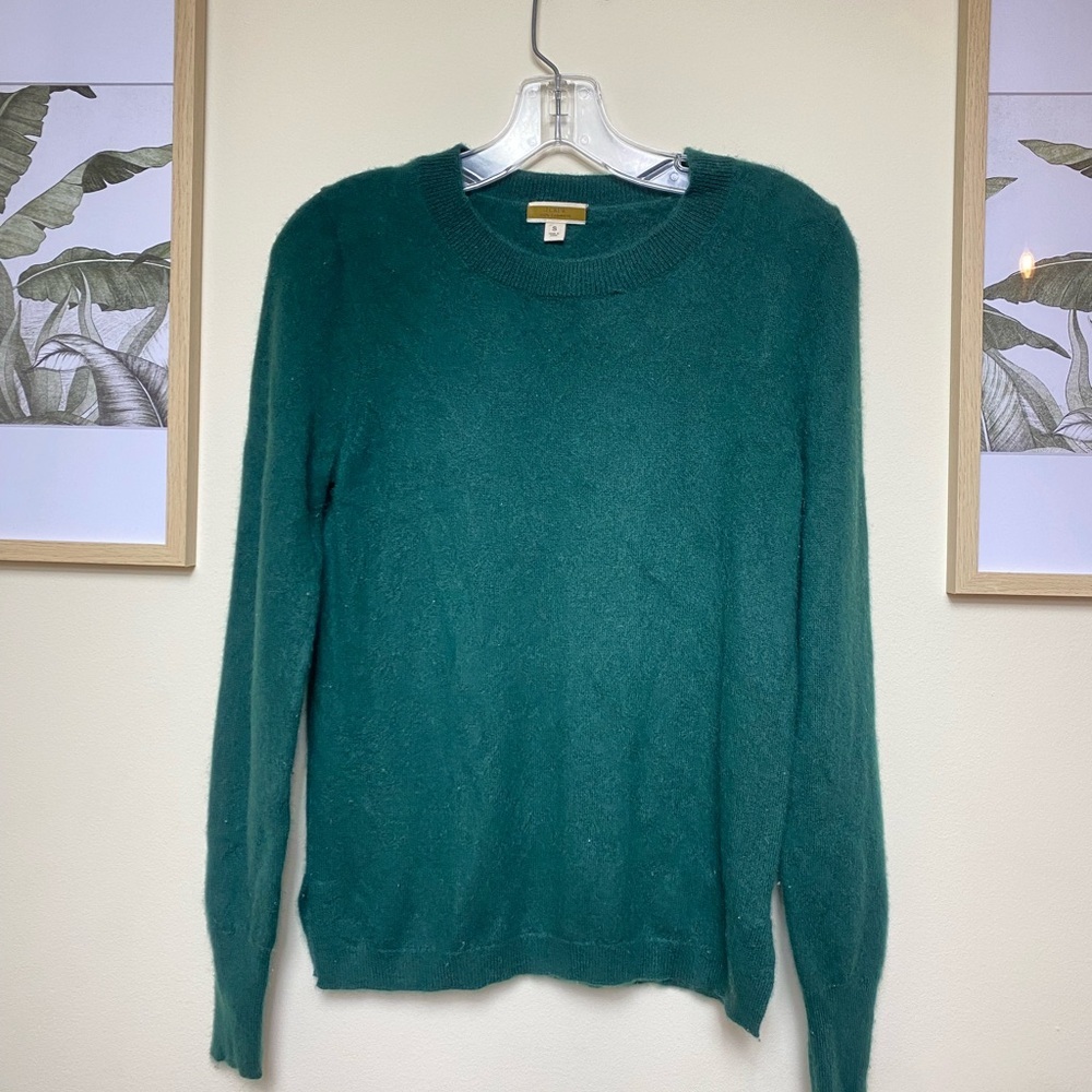 J. Crew 100% Cashmere Dark Green Sweater Small